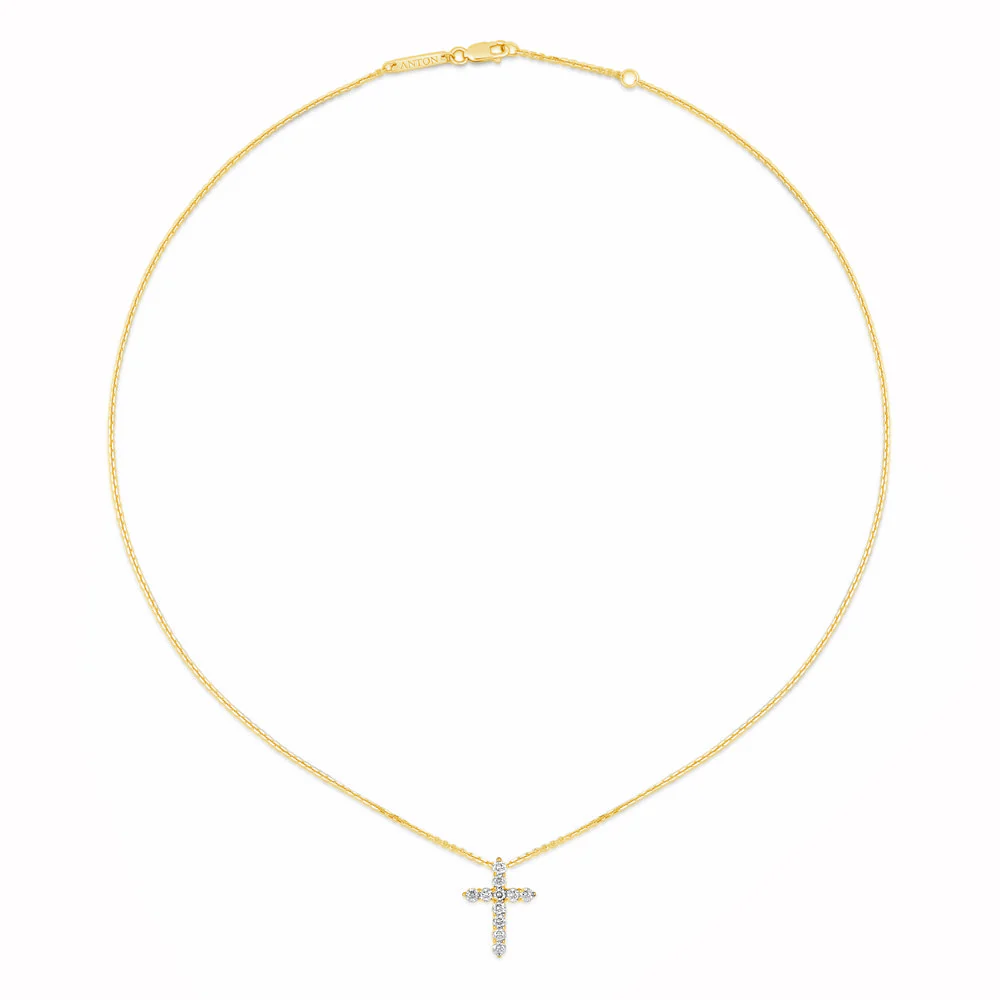 Stella Diamond Cross Necklace | Yellow Gold - Image 6