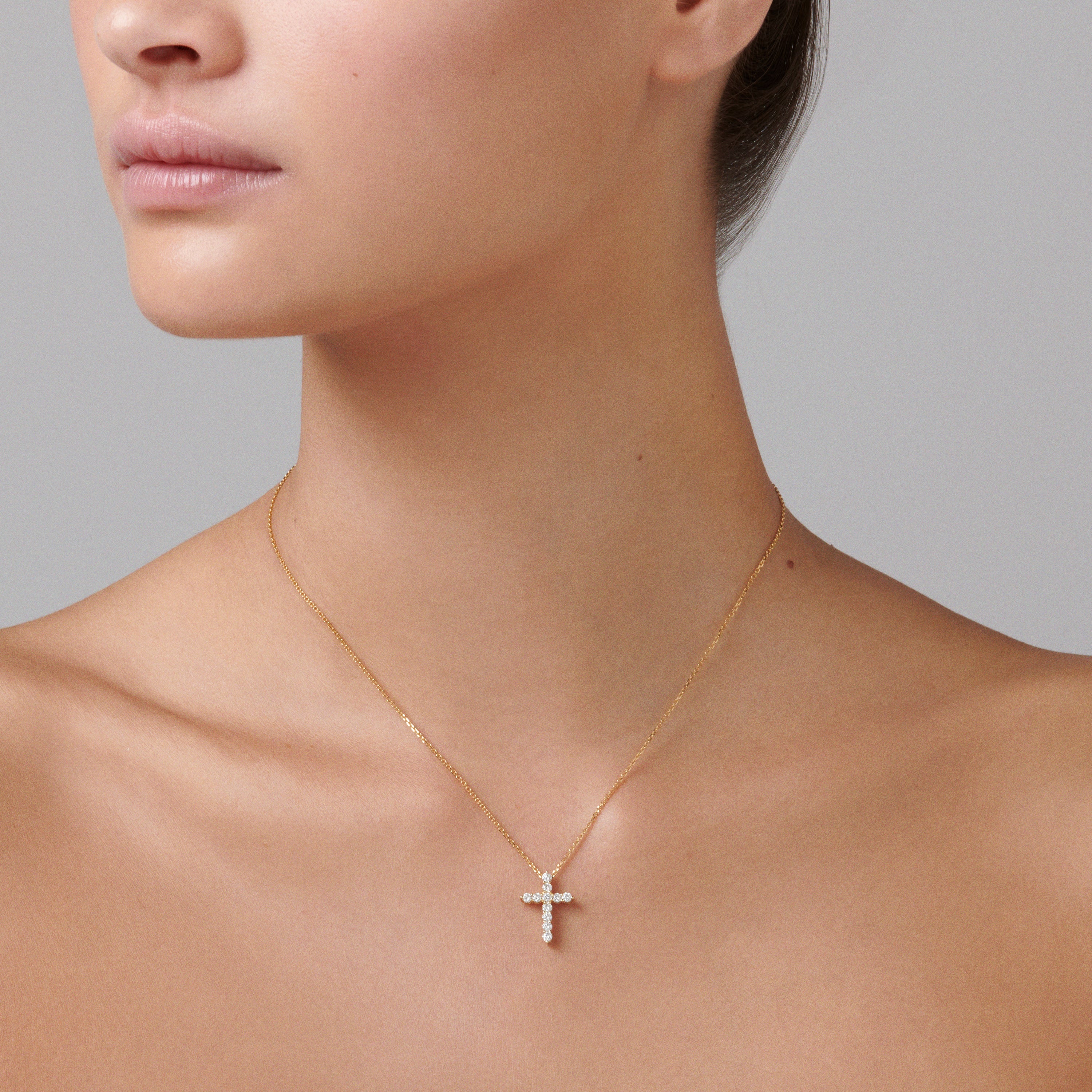 Stella Diamond Cross Necklace | Yellow Gold - Image 7