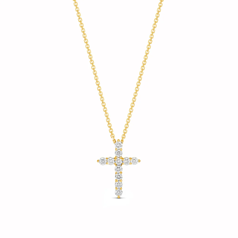 Stella Diamond Cross Necklace | Yellow Gold - Image 8